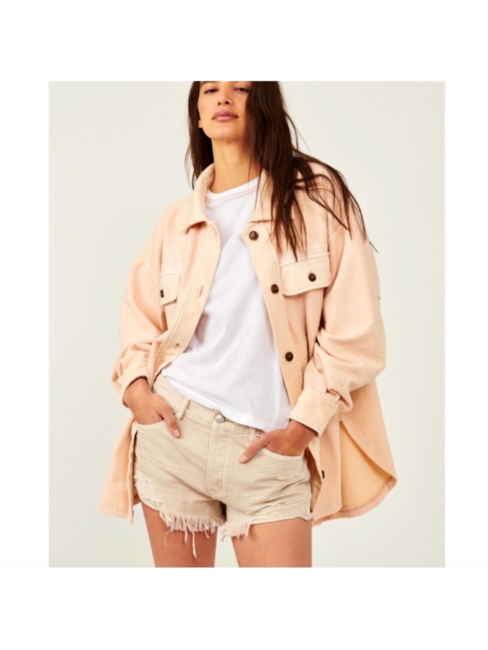 Free People RUBY Shacket in Sweetheart Sunrise, SIZE SMALL